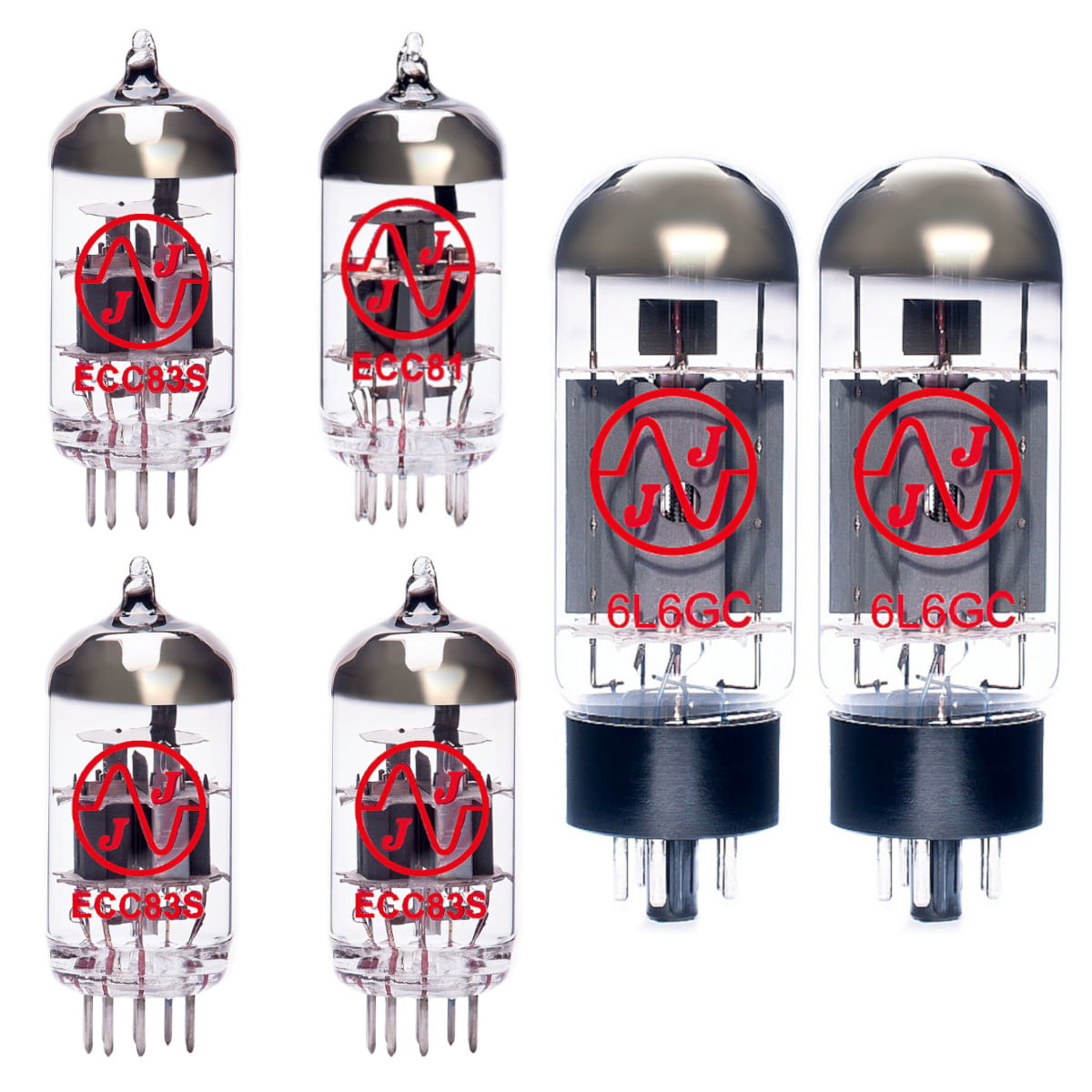 Jeu de lampes de rechange pour Fender Bandmaster Blackface (3 x ECC83 1 x équilibrées ECC81 2 x appairée 6L6GC)